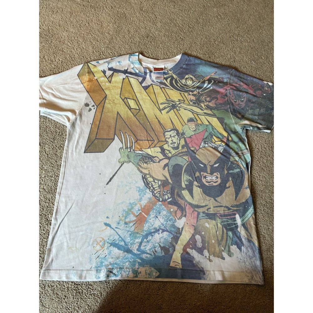 Vintage 2009 Marvel Comics X-Men Wolverine All Over Print White T-Shirt L